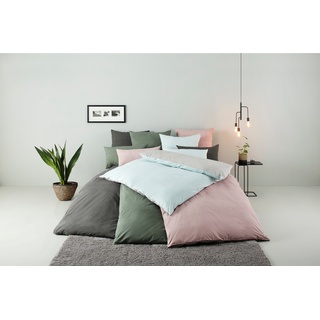 Wendebettwäsche BRUNO BANANI "Merlin in Gr. 135x200 oder 155x220 cm" Bettwäsche Gr. B/L: 135 cm x 200 cm (1 St.), B/L: 80 cm x 40 cm (1 St.), Biber, blau (blau, hellgrau) Bettwäsche 135x200 cm Baumwollbettwäsche, Leinen-Look in Melange-Optik Bestseller