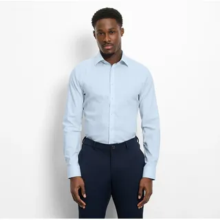 Olymp Langarmhemd No 6 six super slim, Kentkragen, Businesshemd blau 40