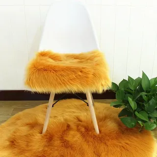 champracer Kunstfell Teppich Stuhlkissen Klein Quadratisch Sitzbezug Flauschiges Kissen Teppichmatte Weich Flauschig Wohnzimmer Schlafzimmer Sofa Fotografie Stuhl-Sitzkissen (Kamel,60x60 cm)