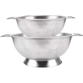 YC Kitchen 2 Sieb aus Edelstahl, Küchensieb Nudelsieb mit Griffen,Satz