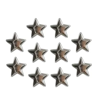 Stern-Magnete in Silber, 10 kleine Stern-Dekorationen aus Harz – Mini-Kühlschrankmagnete | für Büro, Schrank, Party, , Küche und Arbeitsplatte
