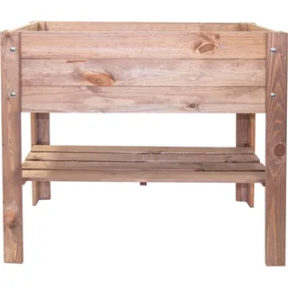 mgc24 Hochbeet Mit Ablage 80 x 37,6 x 78 cm Dunkelbraun/Orange/Weiß