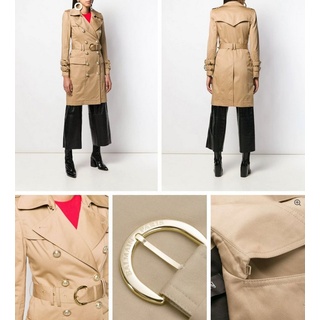 Balmain Trenchcoat Balmain Double-Breasted Golden Button Belted Trench Coat Jacke Mantel