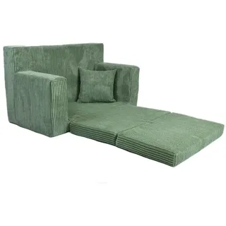 FORTISLINE Kindersofa ausklappbar aus Cord 83x47x43 cm - Kindercouch mit Liegefläche 112 cm, Kinderzimmer Sofa mit Kissen, Abnehmbarer waschbarer Bezug, Oeko-TEX Standard 100