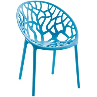 CLP Gartenstuhl Design Stapelstuhl Hope, Outdoor Plastik Kunststoff Stuhl stapelbar und wetterfest blau