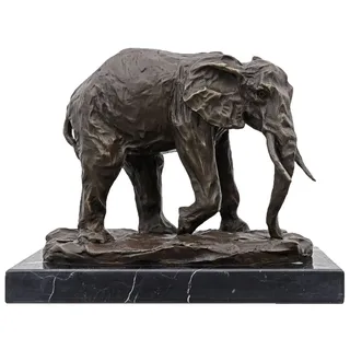 Aubaho Skulptur Bronzeskulptur Elefant im Antik-Stil Bronze Figur Statue 29cm