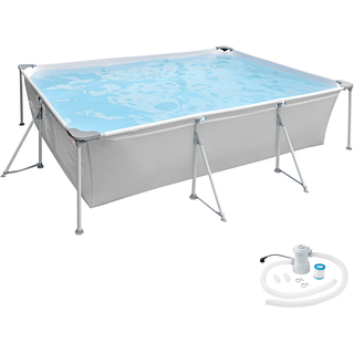 Tectake Stahlrahmenpool 300 x 207 x 70 cm inkl. Filterpumpe