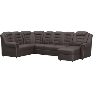 Wohnlandschaft HOME AFFAIRE "Boston U-Form", braun (mud), B:333cm H:102cm T:216cm, 64% Polyurethan, 25% Polyester, 11% Baumwolle, Sofas, Wohnlandschaft, mit hoher Rückenlehne, wahlweise mit Bettfunktion & Stauraum