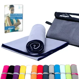 gipfelsport Mikrofaser Handtuch - Microfaser Handtücher Set, Strandtuch, Badetuch I groß, schnelltrocknend I für Sport, Beach, Reise, Outdoor, Camping I leicht, dünn, klein I 80x40cm I Grau
