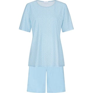 Mey, Damen, Pyjama, Emelie Schlafanzug Kurzarm, Blau, (36)