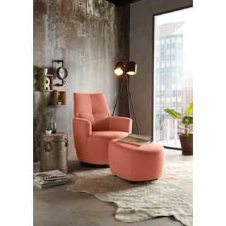 set one by Musterring Drehsessel SO 1450 (Set), mit Dreh und Wippfunktion inkl. Hocker rosa