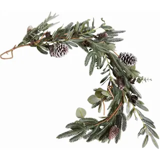 Loberon Girlande Rosella, grün/braun | echte Zapfen, natürliche Optik, Festdekoration, Weihnachtsdekoration, Weihnachten, Kunststoff, Tannenzapfen