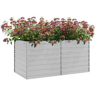 vidaXL Garten-Hochbeet 160x80x77 cm Verzinkter Stahl Silbern