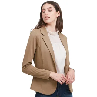 ICHI IHKATE Damen Blazer Jackenblazer Anzugsjacke mit 1-Knopf-Form Stretch Reverskragen Paspeltaschen Slim fit, Größe:XS, Farbe:Pink Yarrow (172034)