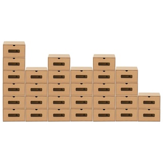 BigDean Schuhbox 30er Boxen−Set mit Sichtfenster & Schublade − Pappkarton aus Kraftpapier − Schuhbox Spielzeug−Box Aufbewahrung für Zubehör & Accessoires (30 St)