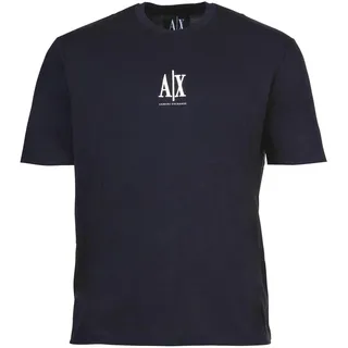 Armani Exchange AX ARMANI EXCHANGE Herren, T-Shirt - Rundhals, Kurzarm, Logo Stickerei, Baumwolle Dunkelblau S,