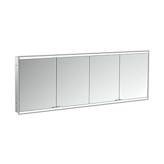 Emco prime Unterputz-Lichtspiegelschrank 949713567 2000x730mm, 4-türig, schwarz/spiegel