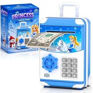 Spardose Kinder mädchen Geschenke für Mädchen 3-12 Jahre Tragbarer sparschwein Kinder Ostergeschenke Spielzeug ab 3-12 Jahre Spielzeug Frozen Toys Piggy Bank for Kids
