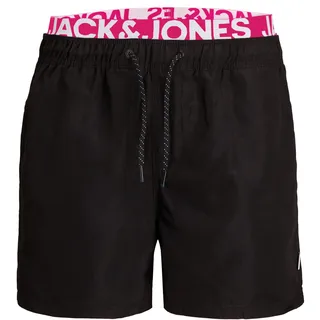 JACK & JONES Herren Badehose Badeshort SPLICELOGO S M L XL XXL Schwarz Rot Orang - 3XL
