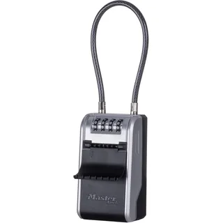 Master Lock Großer Schlüsselkasten mit Code, Schlüsseltresor für Immobilienverwalter, die Mieter und Gäste bedienen, Zahlenschloss mit abnehmbarem Kabel für den Innen- und Außenbereich, 5482EC