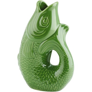 Gift Company Vase Monsieur Carafon S, Dekovase in Fisch-Form, Steingut, Green Bay, 25 cm, 1087403008