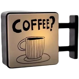 Dianzan Kaffee-Magnete für Kühlschrank, niedlicher Kaffee-Eck-Kühlschrankmagnet mit Ambiente-Licht, Mini-Kühlschrankmagnet für Laden-Barschilder