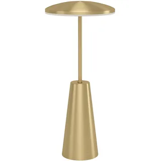 EGLO LED Außen-Tischlampe Piccola touch dimmbare | Nachttischlampe mit einstellbarer Lichtfarbe, Outdoor Tischleuchte aus Metall in Messing, Lampe für Balkon und Terrasse, IP54