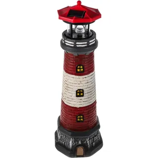 Kisangel Solarbetriebener Leuchtturm – Leuchtturm-Gartenstatue Leuchtturm-Figuren Aus Kunstharz Mit Solarlicht Leuchtturm-Dekoration Für Zuhause Schreibtisch Terrasse Hof Garten Rasen