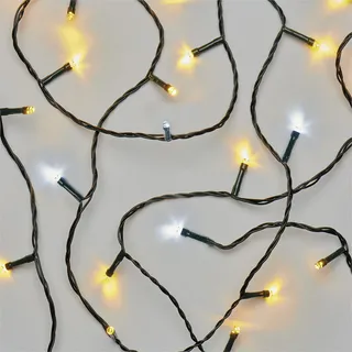 EMOS LED-Lichterkette warmweiß + blinkend kaltweiß für Innen und Außen, 8m lange IP44 Weihnachtslichterkette mit 80 LEDs, 6 Stunden Timer Funktion und Netzteil, für Party, Weihnachten, Deko
