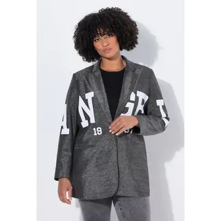 Angel of Style Blusenblazer Blazer Straight Fit Glitzer Buchstaben-Applikation schwarz 50