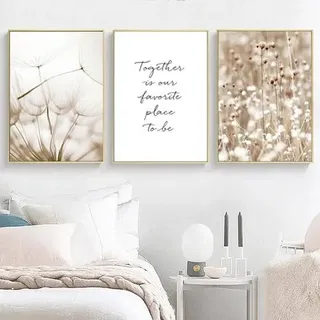 Poster 3er Set Bilder Pampas Wandbilder Wohnzimmer 30x40cm B