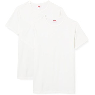 LEVIS Levi's Herren Men Solid Crew 2p T-Shirt, Weiß (White 300), 30 (2er Pack)