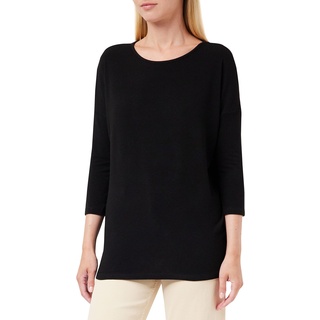 ONLY Damen Dünner Strickpullover | 3/4 Langarm Rundhals Shirt | Knitted Basic Stretch Sweater ONLGLAMOUR, Farben:Schwarz, Größe:XL