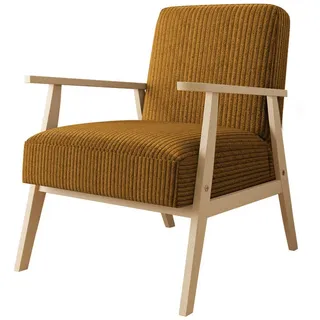 Mirjan24 Sessel Retro Cord 59 x 76 x 67 cm Braun/Bronze