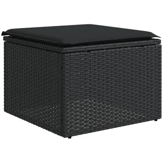 vidaXL Gartenhocker mit Kissen 58 x 72 x 37 cm schwarz