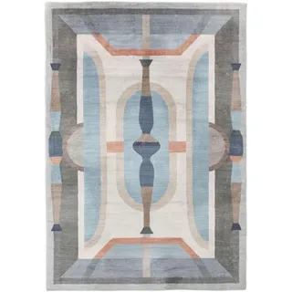 benuta Kunstloft Teppich, Blau, Mehrfarbig, Textil, Rechteckig, 200x1 cm, Gots, waschbar, Teppiche & Böden, Teppiche