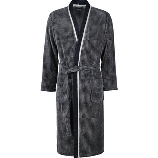 CAWÖ Bademäntel Herren Kimono 4839 silber-schwarz - 79 S Weiss
