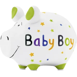 kcg - das markenschwein Spardose Baby Boy 12,5 x 9 cm Keramik Weiß