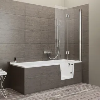 Steinkamp easy entry Badewanne 170 x 75 cm mit Glastür rechts und Styrodurverkleidung, Badewannen, ST002BWTSTYR-R2, weiß