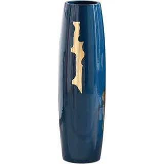 Vase, Keramik-Blumenvase, Hohe Bodenvase, Handgefertigte Große Blaue Bodenvase Für Dekorative Zweige Und Trockenblumen, Zuhause, Wohnzimmer, Küche, Schlafzimmer, 100 X 26 cm, Schreibtisch-Ornamente –