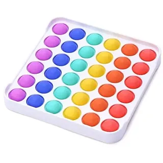 Onlineforu LTD Push Pop it Fidget Toy Quadrat Regenbogen,Poppet Fidget Toy, Bubble Push Pop Fidget Toy Sensory für Stressabbau, Mädchen & Erwachsene,Poppets Stressspielzeug Quadrat Popper Spielzeug