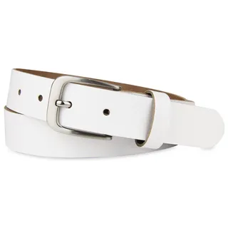 Frentree Ledergürtel aus 100% Echtleder, MADE IN GERMANY 3 cm breiter Gürtel aus Leder, kürzbar, Braun weiß Bundweite: 90 cm-Gesamtlänge: 105 cm
