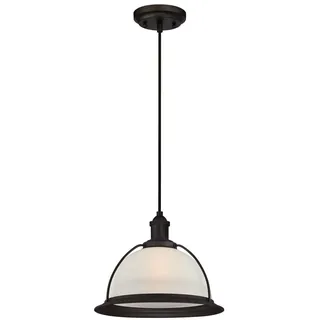 Westinghouse Retro 1-flg. 30 cm rund Bronze/Glas