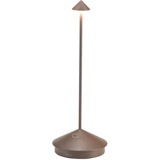 Zafferano, Pina Pro Lampe, Wiederaufladbare und Kabellose Tischlampe mit Touch Control, Geeignet für den Innen- und Außenbereich, Dimmer, 2700 K, Höhe 29 cm, Farbe Corten