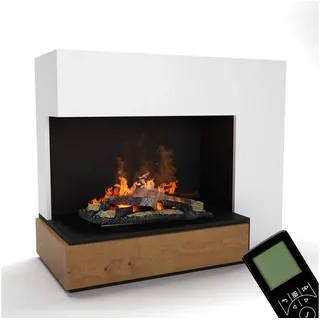 GLOW FIRE Elektrokamin Planck Wasserdampf Kamin, Standkamin, Elektrischer Kamin, Wasserdampfkamin mit 3D Feuer und Knisterfunktion