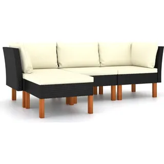 vidaXL 4-tlg. Loungeset schwarz