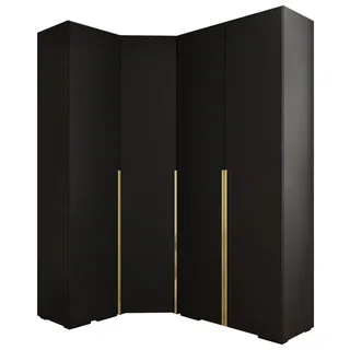 ABIKS MÖBEL Kompaktgarderobe INOVA 1 SATZ 3 Möbelset, Garderobe mit Kleiderstange und Regalen schwarz