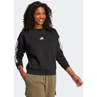 adidas Essentials 3-Streifen Fleece Sweatshirt Black / White M