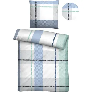 Castell Kariert Polyester Blau 135 x 200 cm + 80 x 80 cm