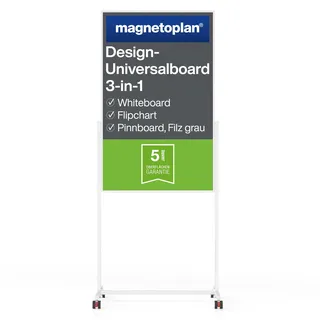 Magnetoplan Whiteboard 75 x 120 cm grau/weiß